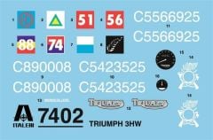 Italeri 7402S 1/9 Triumph 3WH Askeri Motosiklet Demonte Plastik Maketi