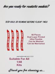 Babibi B3D-0002 1/48 Remove Flight Tags, 3 Boyutlu Dekal Çıkartma