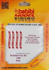 Babibi B3D-0002 1/48 Remove Flight Tags, 3 Boyutlu Dekal Çıkartma