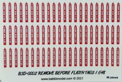 Babibi B3D-0002 1/48 Remove Flight Tags, 3 Boyutlu Dekal Çıkartma