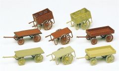 Preiser 17103 1/87 Ölçek el arabaları ve at arabaları - 8 adet Figürleri