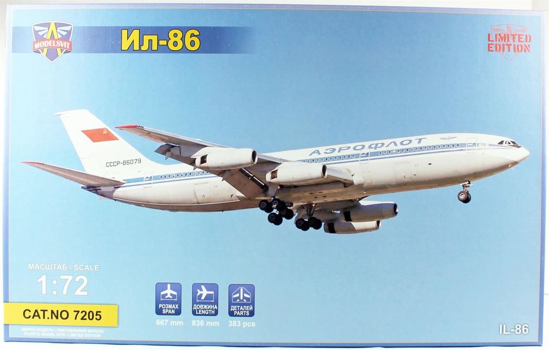 Modelsvit MSVIT7205 1/72 IL-86 Wide-Body Airliner Yolcu Uçağı Plastik Model Kiti