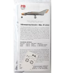 PM Model 217 1/72 Messerschmitt P.1111 Avcı Uçağı Demonte Plastik Maketi