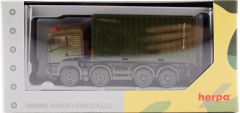Herpa 746809 1/87 Ölçek MAN TGS L 8x4, 20 lik Konteyner Taşıyan Kamyon, Kamuflaj, Sergilemeye Hazır Model Araç