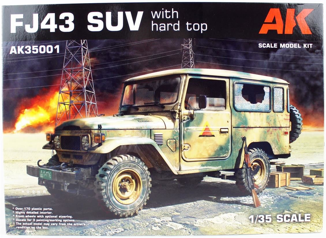 AK Interactive 35001 1/35 Ölçek FJ43 Harttop SUV, Askeri Araç Plastik Model Kiti
