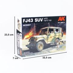 AK Interactive 35001 1/35 Ölçek FJ43 Harttop SUV, Askeri Araç Plastik Model Kiti