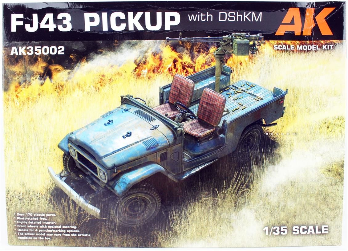 AK Interactive 35002 1/35 Ölçek FJ43 Pick-up (DShK Uçaksavarlı), Askeri Araç Plastik Model Kiti