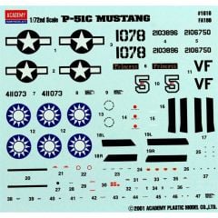 Academy 12441 1/72 P-51C Mustang Savaş Uçağı Demonte Plastik Maketi