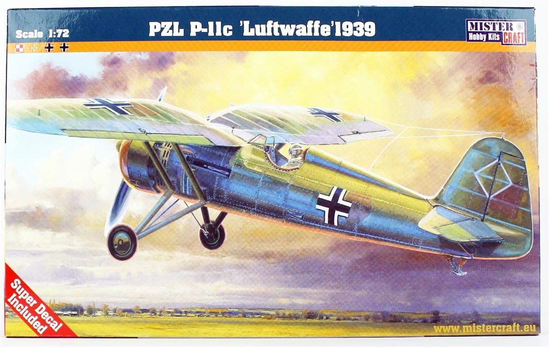 Mistercraft B010 1/72 1/72 PZL P-11C Pilot Eğitim Alayı Savaş Uçağı Demonte Plastik Maketi
