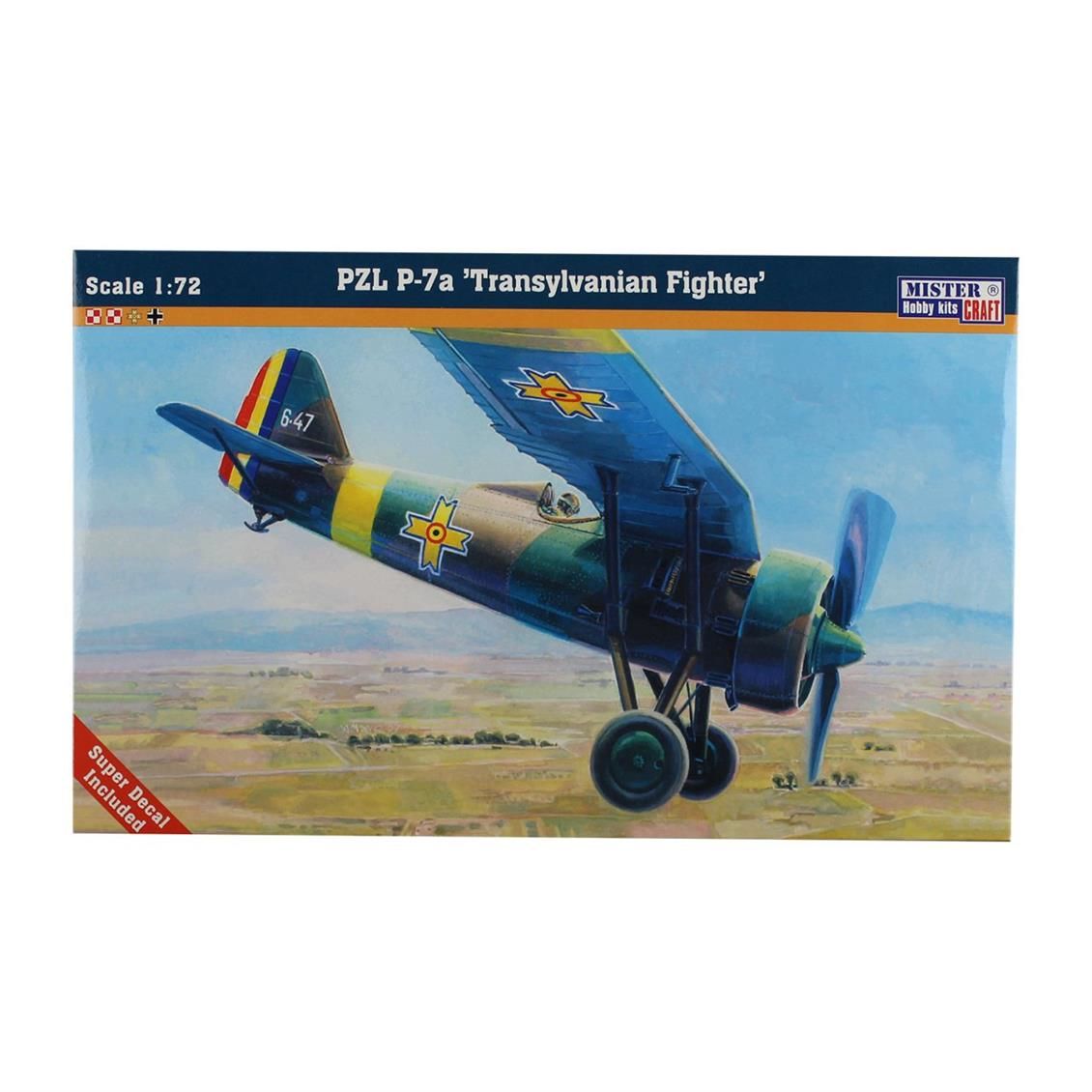 Mistercraft B037 1/72 PZL P-7 (Transilvanya Savaşçısı) Savaş Uçağı Demonte Plastik Maketi