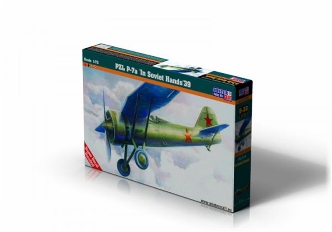 Mistercraft B038 1/72 PZL P-7 (Sovyetler Birliğinde) Savaş Uçağı Demonte Plastik Maketi
