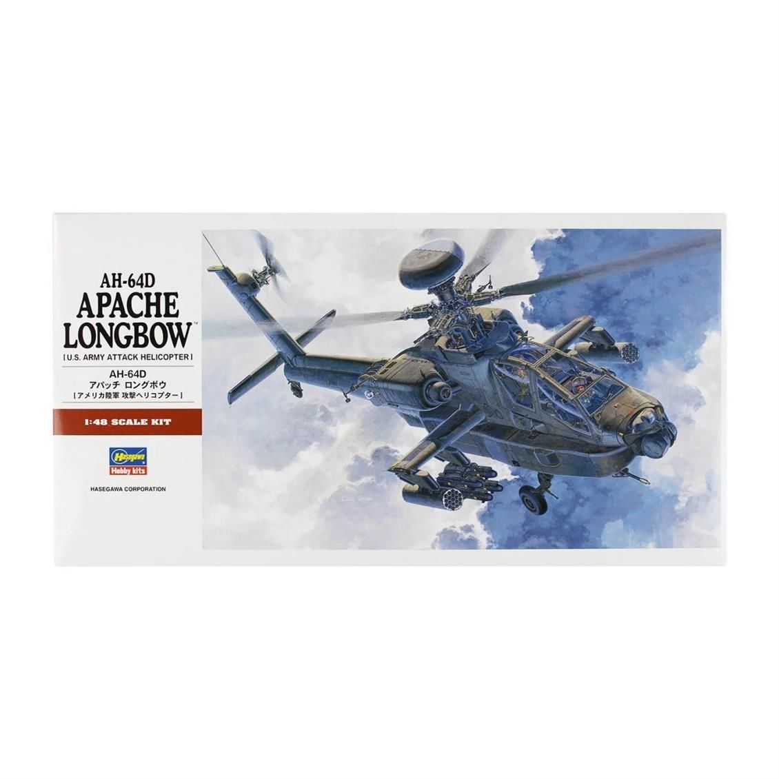 Hasegawa PT23 07223 1/48 Ölçek AH-64D Apache Longbow Helikopter Plastik Model Kiti