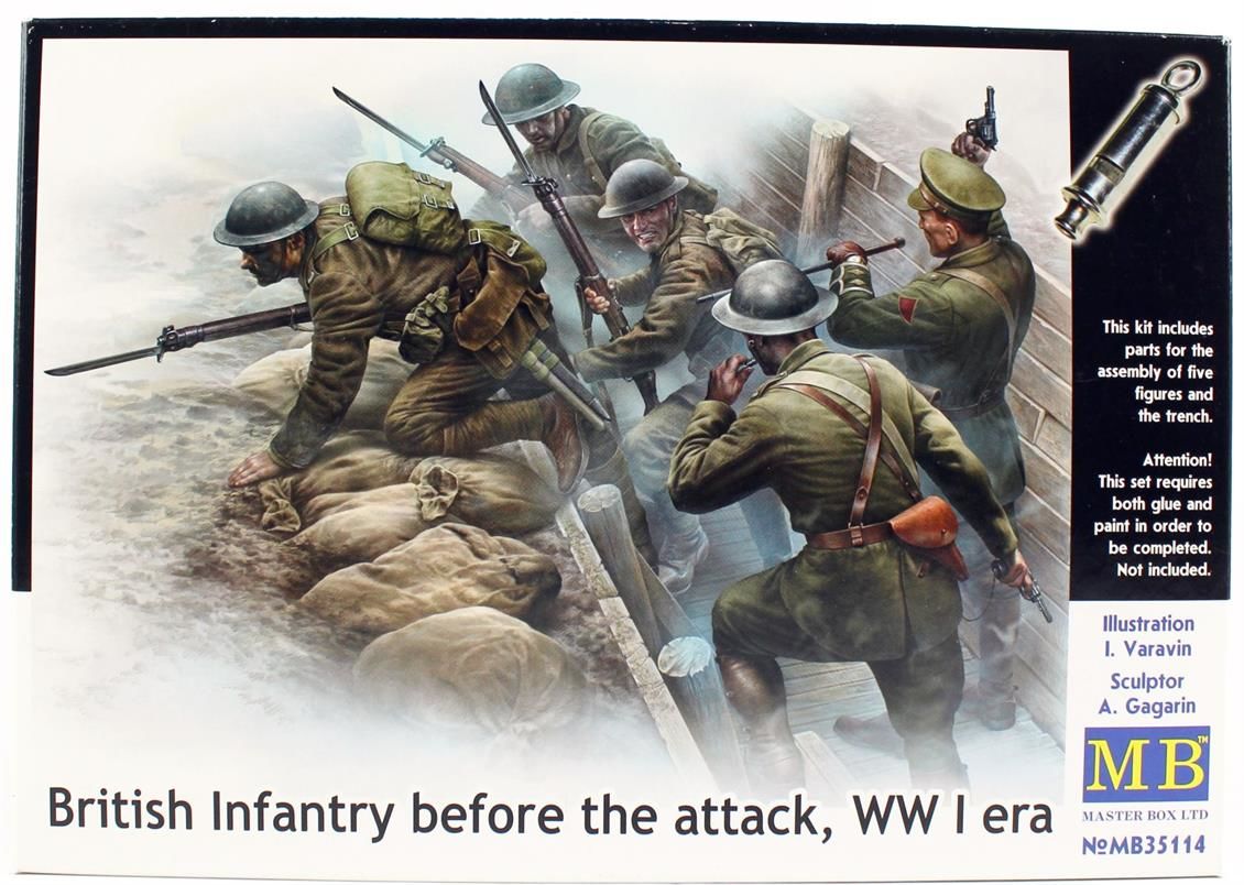 MasterBox 35114 1/35 Ölçek, WW I Serisi, İngiliz Piyadeleri, Plastik Figür Kiti