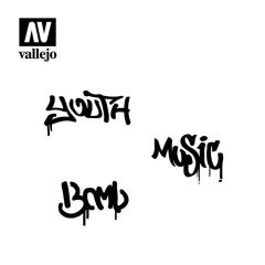 Vallejo ST-LET003 1/35 Grafity Şemalı-1 Esnek Boya Şablonu