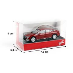 Herpa 430944 1/87 Ölçek Mercedes EQ EQS, Kırmızı, Sergilemeye Hazır Model Araç