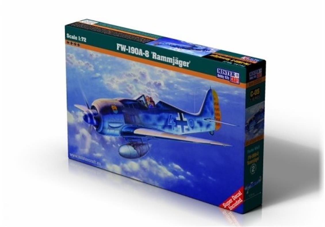 Mistercraft C005 1/72 Fw-190A-8 (Rammjager) Savaş Uçağı Demonte Plastik Maketi
