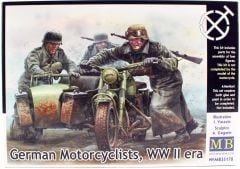 MasterBox 35178 1/35 Ölçek, WW II Serisi, Alman Motorsikletliler, Plastik Figür Kiti