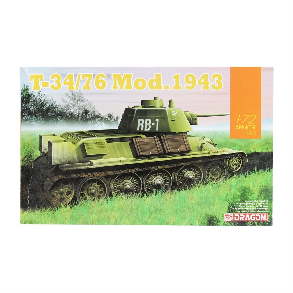 Dragon 7596 1/72 T-34/76 Tank Maketi Model 1943