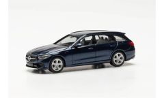 Herpa 430388-002 1/87 Ölçek MB C-Klasse Steyşin, Metaşil Koyu Mavi, Sergilemeye Hazır Model Araç