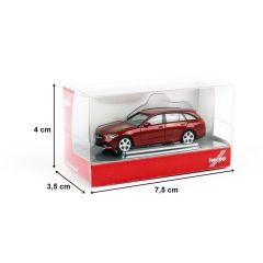 Herpa 430388 1/87 Ölçek MB C-Klasse Steyşin, Metalik Kırmızı, Sergilemeye Hazır Model Araç