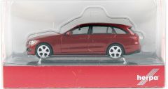 Herpa 430388 1/87 Ölçek MB C-Klasse Steyşin, Metalik Kırmızı, Sergilemeye Hazır Model Araç