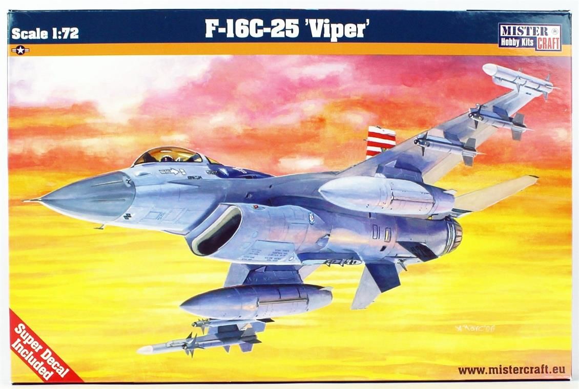 Mistercraft D064 1/72 F-16C-25 (Engerek) Savaş Uçağı Demonte Plastik Maketi