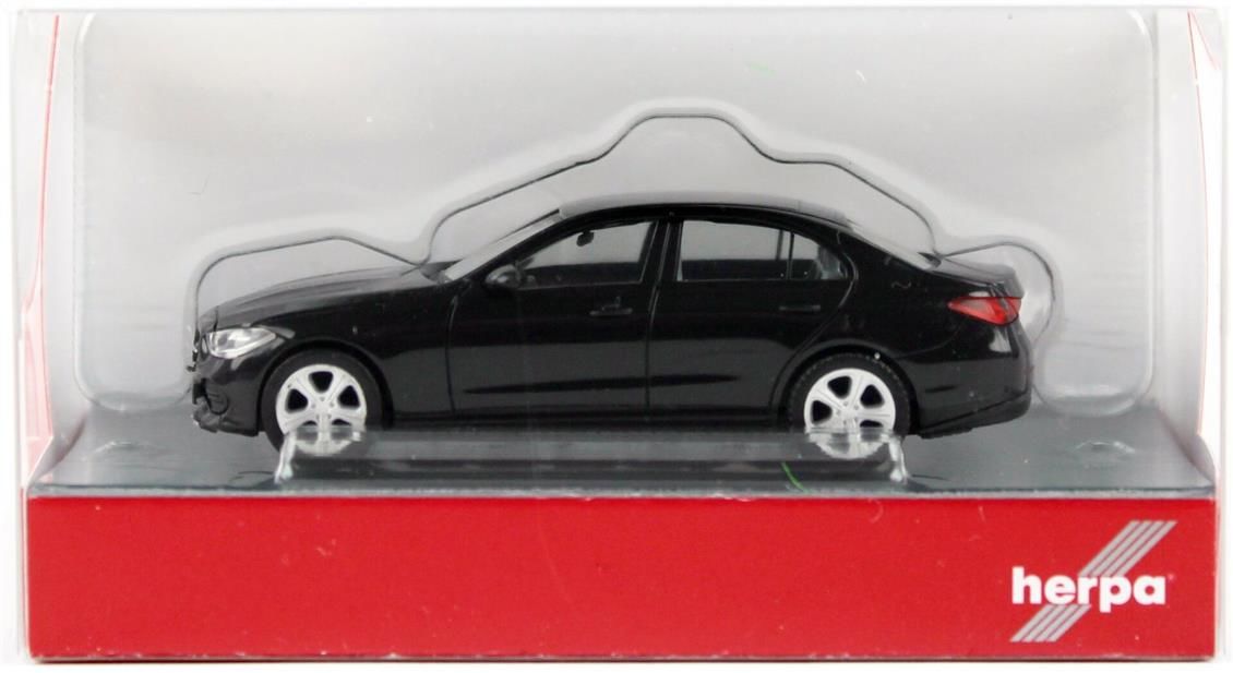 Herpa 421003 1/87 Ölçek MB C-Klasse, Siyah, Sergilemeye Hazır Model Araç
