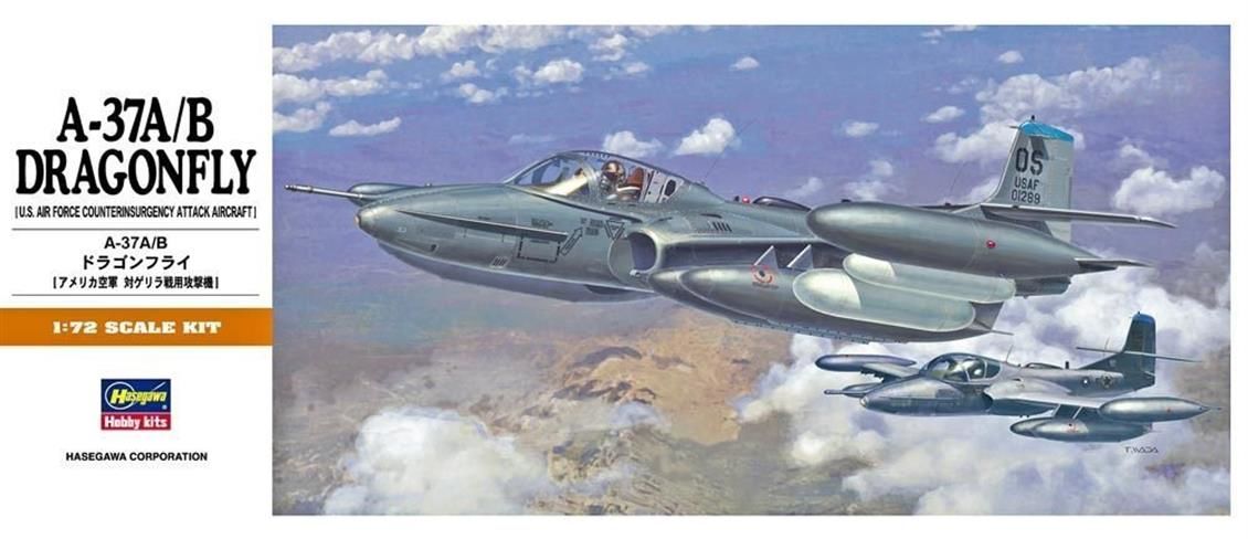 Hasegawa A12 00142 1/72 Ölçek A-37 A/B Dragonfly Savaş Uçağı Plastik Model Kiti