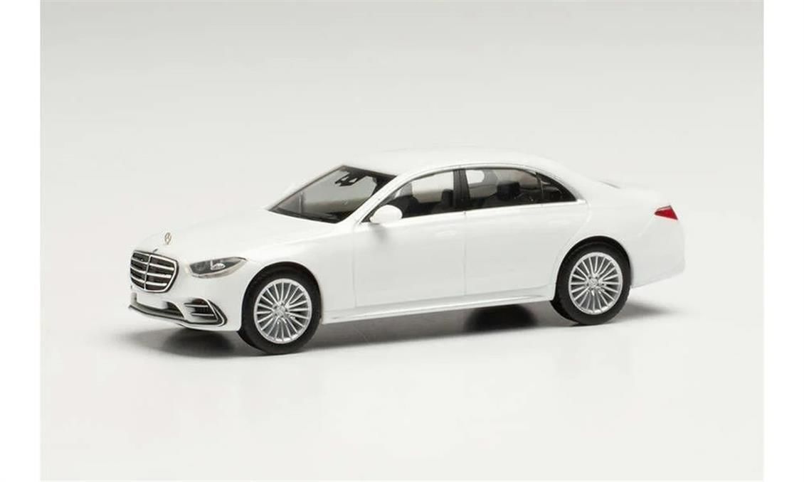 Herpa 420907-002 1/87 Ölçek Mercedes Benz S-Klasse, Beyaz, Sergilemeye Hazır Model Araç