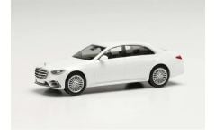 Herpa 420907-002 1/87 Ölçek Mercedes Benz S-Klasse, Beyaz, Sergilemeye Hazır Model Araç