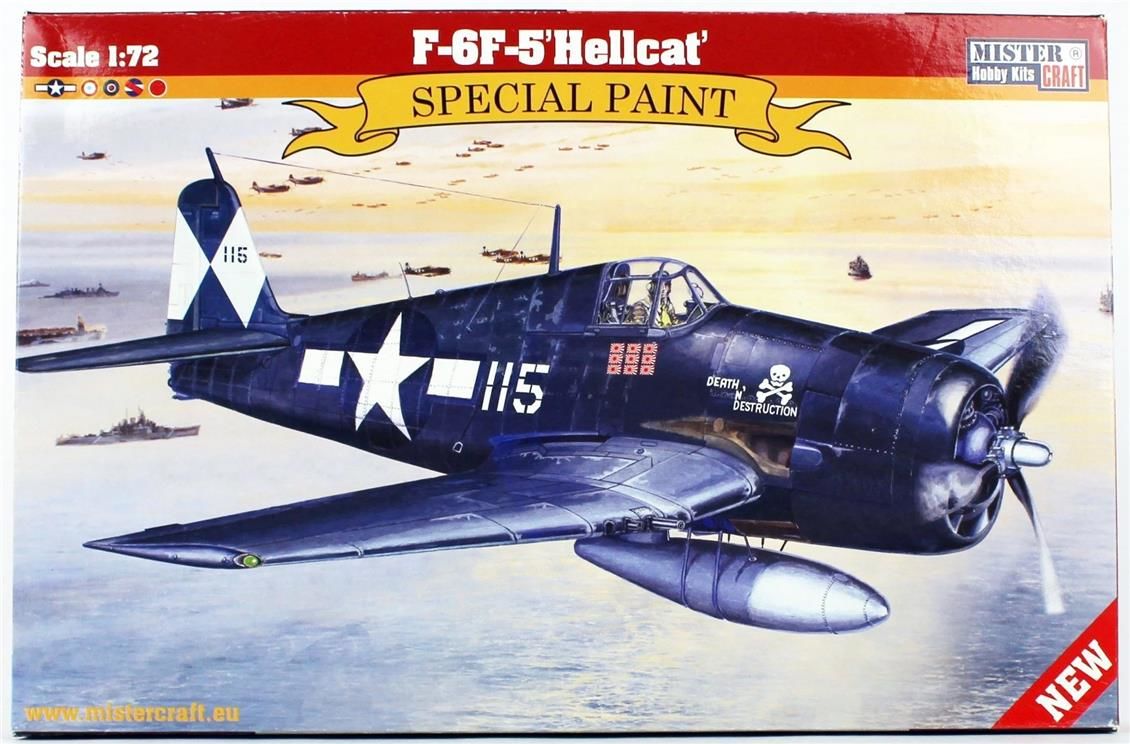 Mistercraft D262 1/72 F-6F-5 (Cehennem Kedisi) Savaş Uçağı Demonte Plastik Maketi
