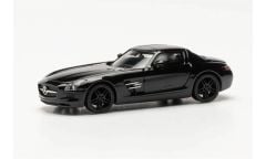 Herpa 420501-002 1/87 Ölçek MB SLS AMG, Siyah, Sergilemeye Hazır Model Araç