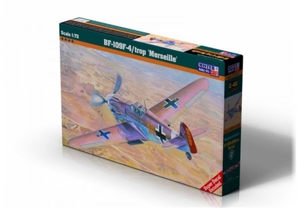 Mistercraft C040 1/72 BF-109F-4/trop (Marseille) Savaş Uçağı Demonte Plastik Maketi
