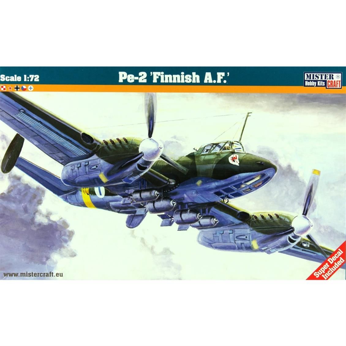 Mistercraft E025 1/72 Pe-2 (Fin Bombacısı) Bombardıman Uçağı Demonte Plastik Maketi
