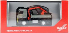 Herpa 315906 1/87 Ölçek MB Arocs Vinçli Kamyon, Gri, Sergilemeye Hazır Model Araç