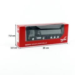 Herpa 315654 1/87 Ölçek MB Arocs Kırkayak Damperli Kamyon, Gri, Sergilemeye Hazır Model Araç