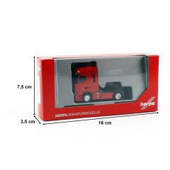 Herpa 315098 1/87 Ölçek Renault T Facelift Çekici, Kırmızı, Sergilemeye Hazır Model Araç