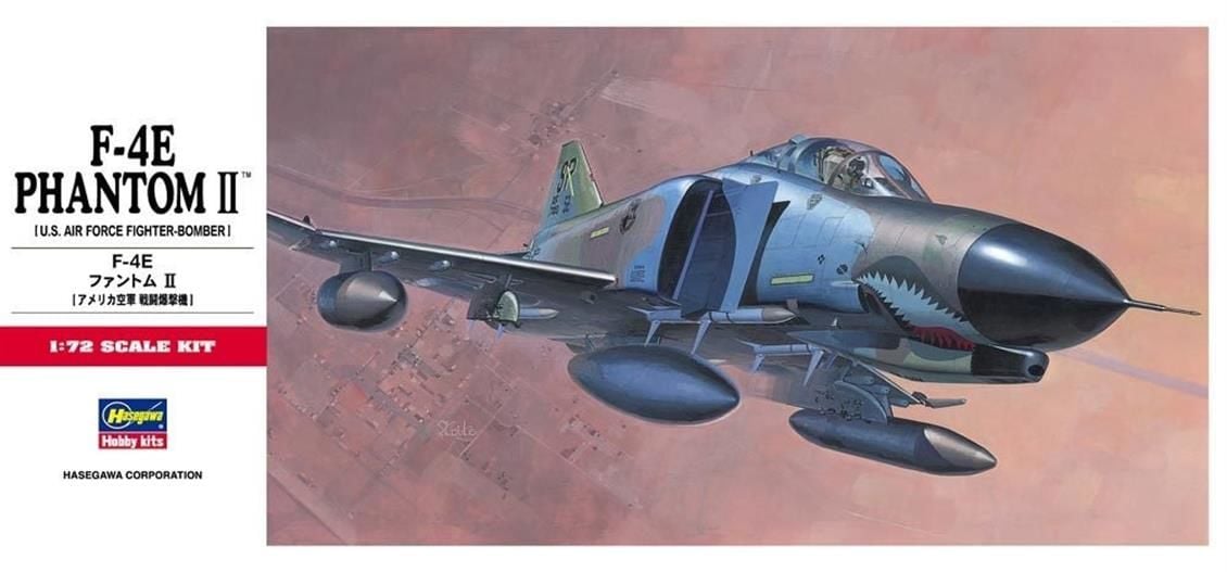 Hasegawa C2 00332 1/72 Ölçek F-4E Phantom II Savaş Uçağı Plastik Model Kiti