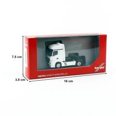 Herpa 309226 1/87 Ölçek MB Actros Stream Space 2.5 Çekici, Beyaz, Sergilemeye Hazır Model Araç