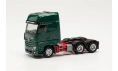 Herpa 305167-004 1/87 Ölçek MB Actros 6x4 Çekici, Koyu Yeşil, Sergilemeye Hazır Model Araç
