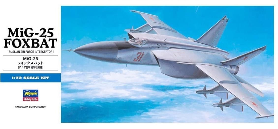 Hasegawa D4 00434 1/72 Ölçek Mikoyan-25 Foxbat Savaş Uçağı Plastik Model Kiti