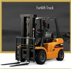 HUİNA 1577 1/10 ÖLÇEK, FORKLİFT, METAL ÇATALLI VE APARATLI, 8 KANAL UZAKTAN KUMANDALI İŞ MAKİNASI