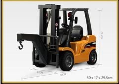HUİNA 1577 1/10 ÖLÇEK, FORKLİFT, METAL ÇATALLI VE APARATLI, 8 KANAL UZAKTAN KUMANDALI İŞ MAKİNASI