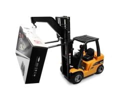 HUİNA 1577 1/10 ÖLÇEK, FORKLİFT, METAL ÇATALLI VE APARATLI, 8 KANAL UZAKTAN KUMANDALI İŞ MAKİNASI