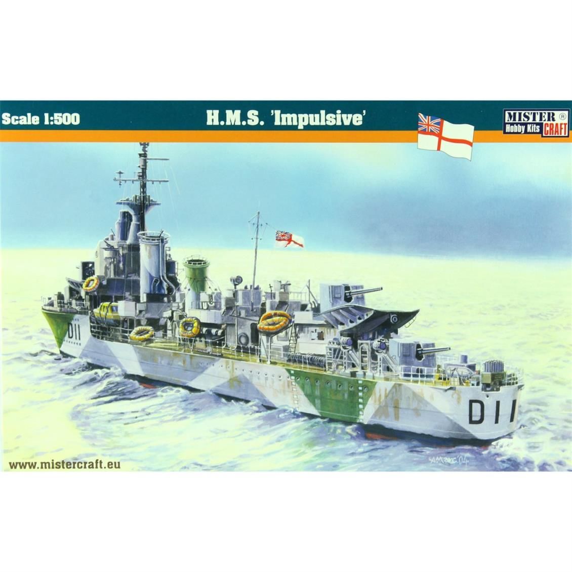 Mistercraft S096 1/500 HMS (Impulsive) Zırhlı Gemi Demonte Plastik Maketi