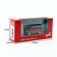 Herpa 096805 1/87 Ölçek VW T6.1 California Minibüs, Kırmızı, Sergilemeye Hazır Model Araç