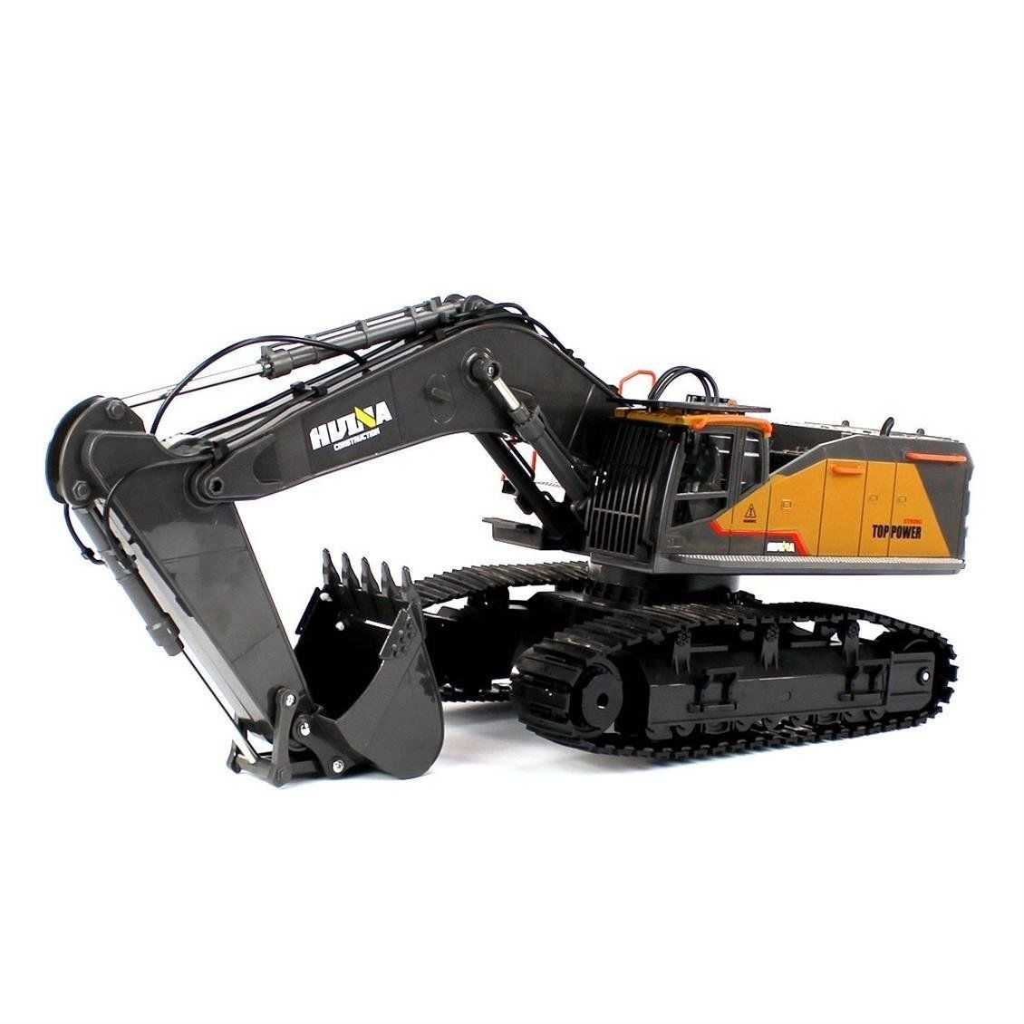 HUİNA 1592 1/14 ÖLÇEK, EKSKAVATÖR, METAL KEPÇELİ, 22 KANAL UZAKTAN KUMANDALI İŞ MAKİNASI