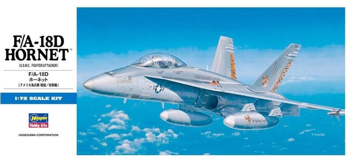 Hasegawa D9 00439 1/72 Ölçek F/A-18D Hornet Savaş Uçağı Plastik Model Kiti