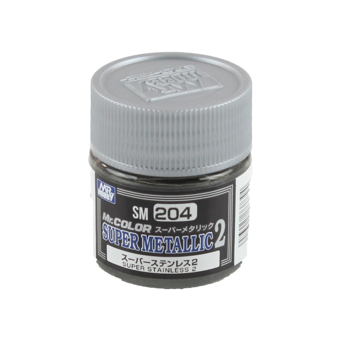 Gunze SM204 10 ml. Super Stainless II, Mr.Color Metallic Colors Serisi Maket Boyası