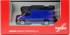 Herpa 096485 1/87 Ölçek MB Sprinter 18 m3 Van, Mavi,Sergilemeye Hazır Model Araç